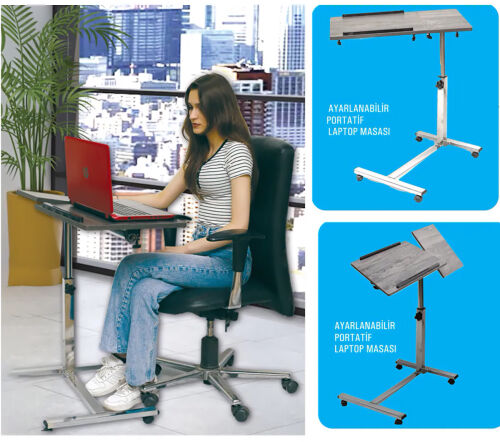 Balatlı Ayarlanabilir Portatif Laptop Masası - 1