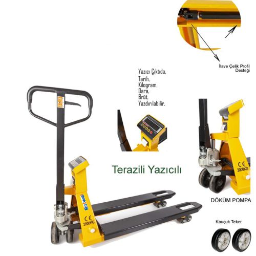 Rolwal 2000 Kg Terazili Yazıcılı Transpalet FP-TR-BFC620-P-115TY